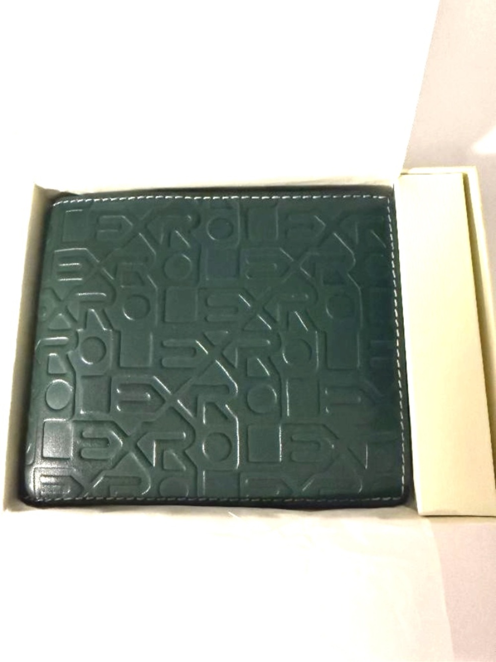 Official Rolex Wallet Green Leather Anniversary Embossed with Rolex Box from AD
